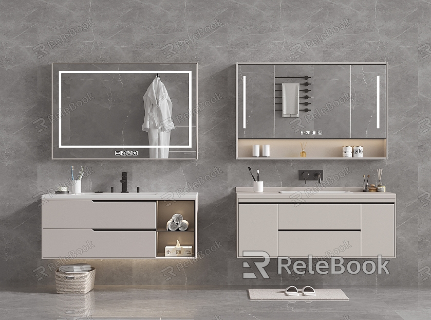 Modern Hanging Bathroom Cabinet Bathroom Cabinet Washstand Mirror Toiletries model