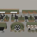 Modern Restaurant Seating Arrangement With Booth Seats Dining Tables And Chairs