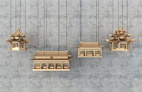 Chinese Hanging Ornaments Ancient Architecture Pendant Ornaments 3d model