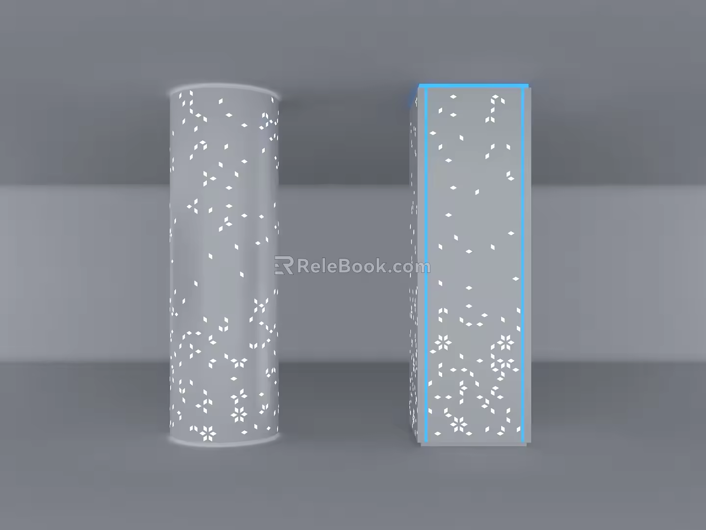 Decorative Column Styling Column Hollow-out Lamp Column Indoor Tooling Perforated Aluminum Plate Column Hexagonal Hole 3d model