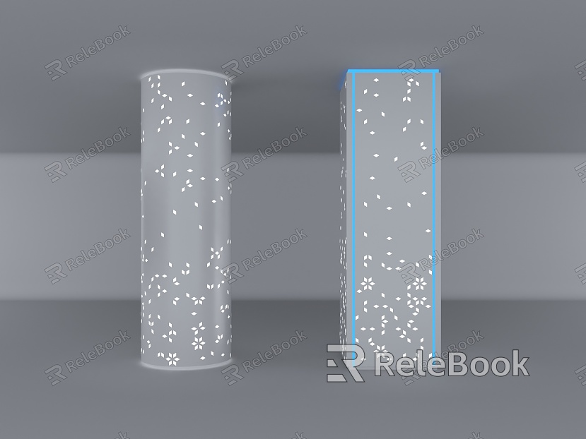 Decorative Column Styling Column Hollow-out Lamp Column Indoor Tooling Perforated Aluminum Plate Column Hexagonal Hole model