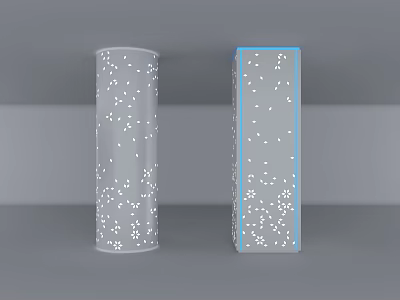 Decorative Column Styling Column Hollow-out Lamp Column Indoor Tooling Perforated Aluminum Plate Column Hexagonal Hole 3d model