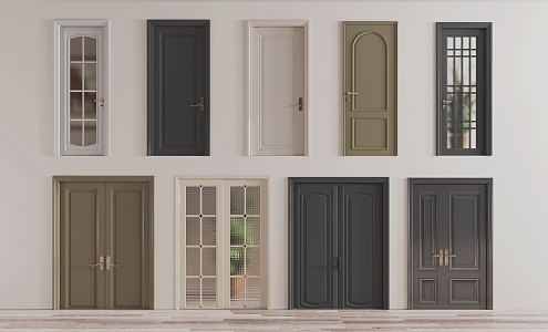 French door combination 3d model