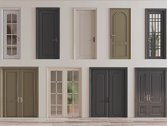 French door combination 3d model