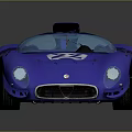 Blue Vintage Race Car With Number 22 Open Top And Streamlined Body
