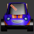 Colorful Stylish Toy Car With Purple Red Stripes Red Seats And Black Wheels