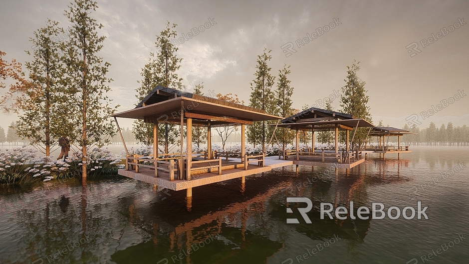 Modern Pavilion Waterfront Rest Pavilion model