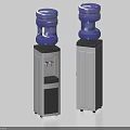 Home Use Standing Water Dispensers With Blue Bottles Gray Bodies And Water Outlets