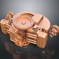 3D Rendered Detailed Mechanical Engine Featuring Gears Pipes And Metallic Components
