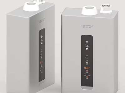 Modern Electric Water Heater Appliances With Digital Display And Control Buttons 3d model