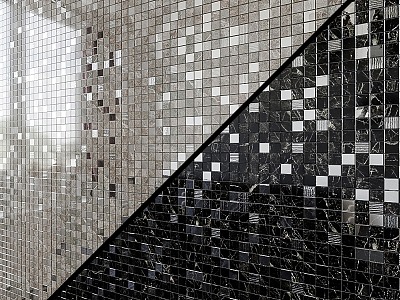 Modern background wall mosaic options 3d model