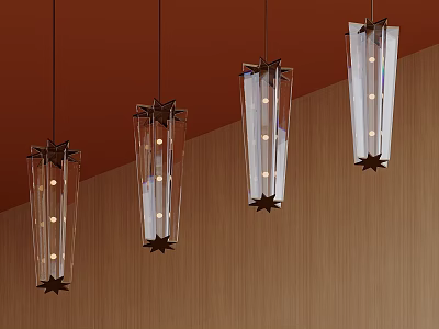 Front Desk Chandelier Light Luxury Chandelier Glass Chandelier Crystal Chandelier Octagonal Star Chandelier Bedside Dropped Lamp 3d model