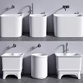 White Ceramic Bathroom Utility Sinks With Pedestal And Freestanding Designs