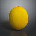Fresh Ripe Yellow Melon with Smooth Skin on Dark Reflective Surface