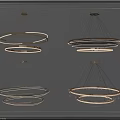 Modern Gold Circular Multi Layer Chandeliers With Transparent Rings And Hanging Design