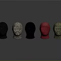 Different Style Balaclavas Collection With Black Camouflage Red And Blue Glowing Lines