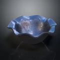 Blue Ceramic Tableware Set With Wavy Edge Design And Handcrafted Texture 3d model