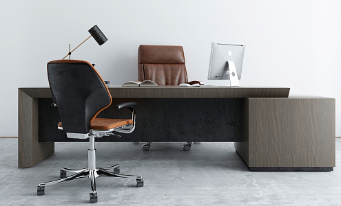 modern office desk and chair 3d model