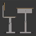 Modern Wooden Student Desk And Chair With Adjustable Metal Frame For Study Room