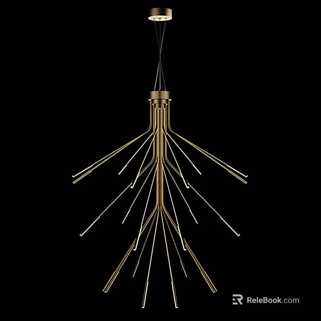 Modern Golden Branch Like Structure Chandelier with Elegant Unique Design 3d model