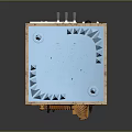 Mechanical Display Case With Wooden Frame Blue Panel Gear Mechanism And Transparent Components