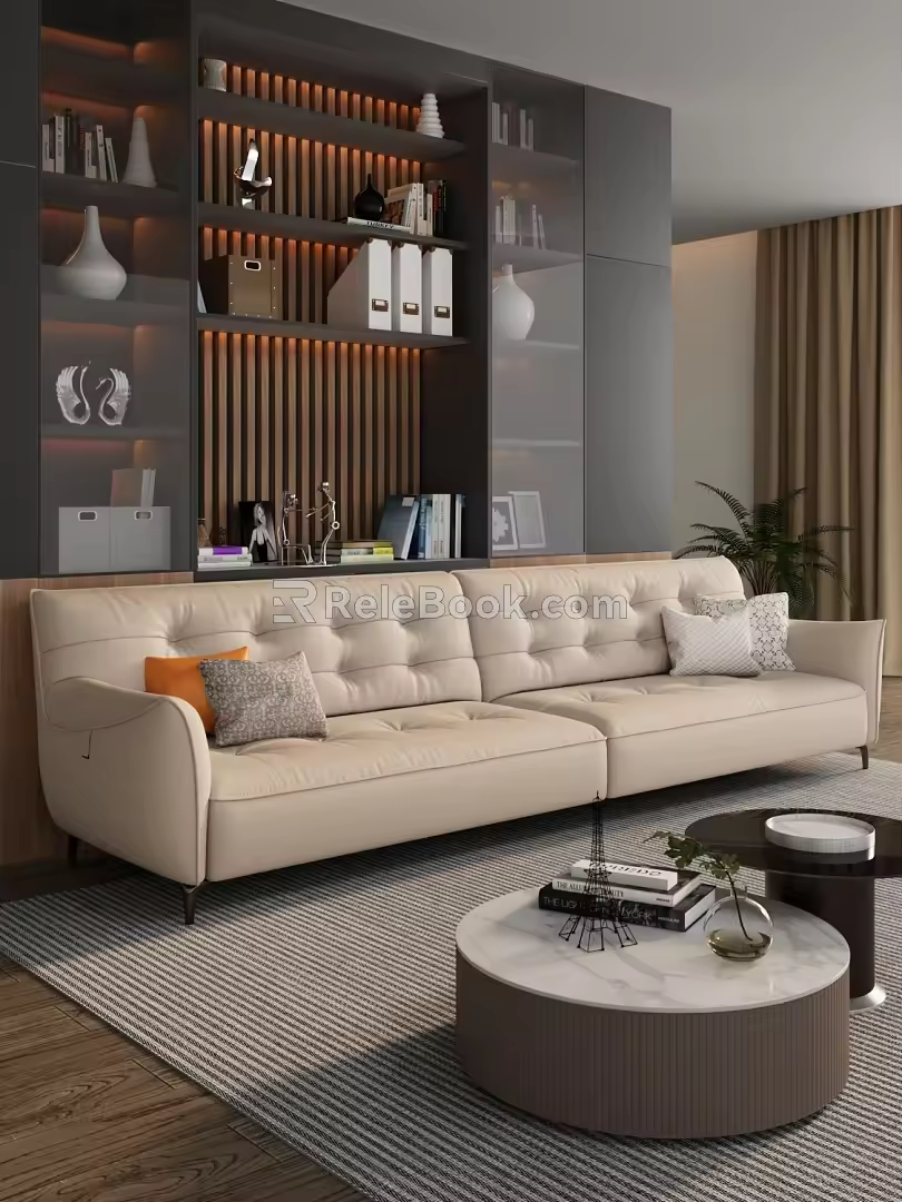 modern double sofa 3d model