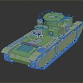 Modern Tank Light Tank Light Armored World War II Tank 3d model