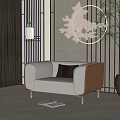 New Chinese-style Single Sofa 3d model