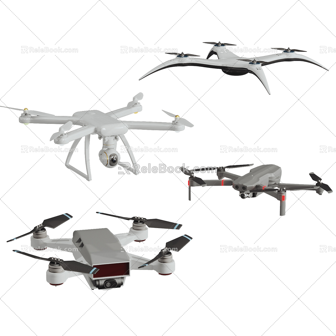 Modern drone aerial photography drone 3d model