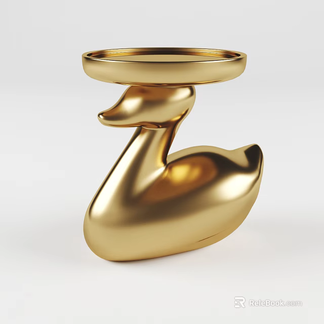 Unique Golden Duck Shaped Round Table with Modern Decorative Design 3d model