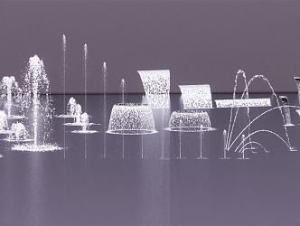 modern fountain waterfall 3d model