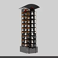 Tall Construction Lift Structure With Orange Black Framework Gray Base And Top Canopy 3d model