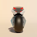 Futuristic Modern Motorcycle With Geometric Body Design Red Accents And Black Wheels