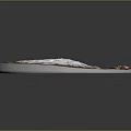 Circular Terrain Surface Covered With Fallen Leaves And White Snow 3d model
