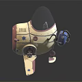 Cute 3D Robot Aircraft Model With Transparent Cockpit Cream White Body And Blue Star Accents