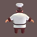 Man Dressed As Chef In White Chef Uniform With Red Accents And Chef Hat