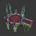 Futuristic Platform Structure With Multiple Towers And Circular Central Area