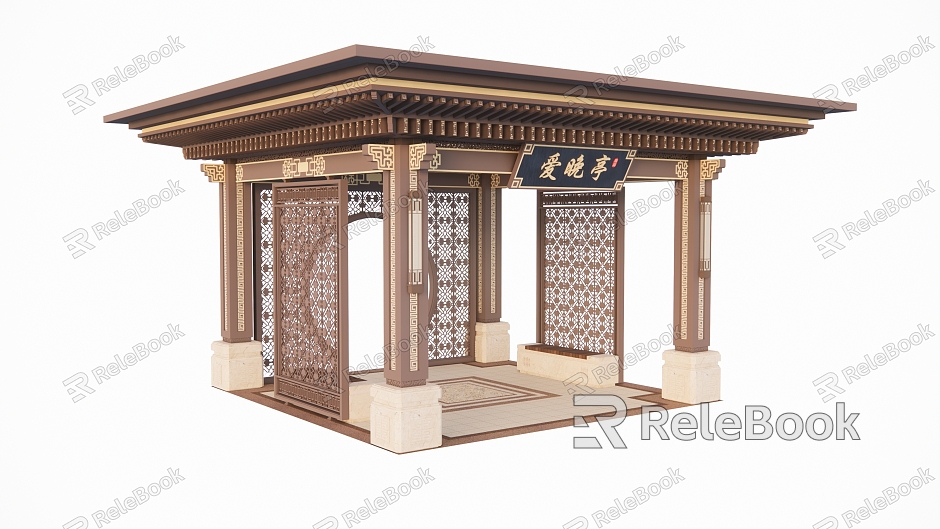 New Chinese Landscape Gallery Pavilion model