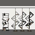 Modern Vertical Bookshelf Simple Bookshelf Iron Bookshelf Floor Storage Rack Iron Storage Rack Display Rack Partition 3d model