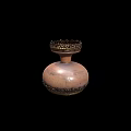 Handcrafted Brown Ceramic Vase With Textured Surface And Decorative Rim