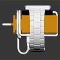 Modern Smartwatch With Square Dial Silver Strap In Orange Box White Straps Displaying Number 5