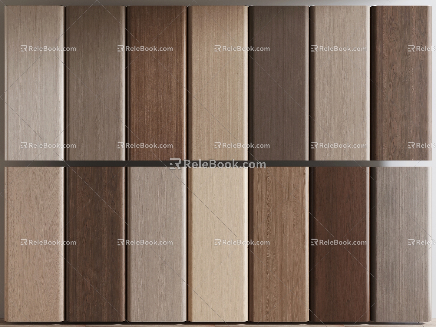 Wood veneer siding walnut 3d model