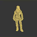 3D Character Model In Gray Hoodie And Pants Standing Casual Pose Full View