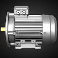 Industrial Electric Motor With Metal Housing Yellow Shaft And Terminal Box