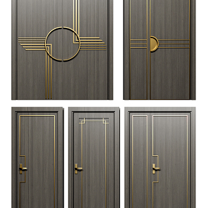 Light Luxury Home Door Combination 3d model