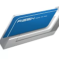 Risen Modern Reception Desk Design With Sleek Blue Panel And Silver Geometric Accents 3d model