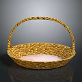 Adorable Rabbit Resting In Yellow Woven Basket With Pink Lining