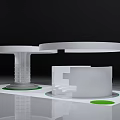 Modern White Circular Display Shelves With Stylish Structure For Exhibition Use