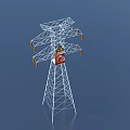 Industrial Equipment High Voltage Transmission Tower Metal Structure with Insulators and Warning Sign