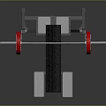 Fitness Weight Bench Press Equipment With Barbell And Red Weight Plates